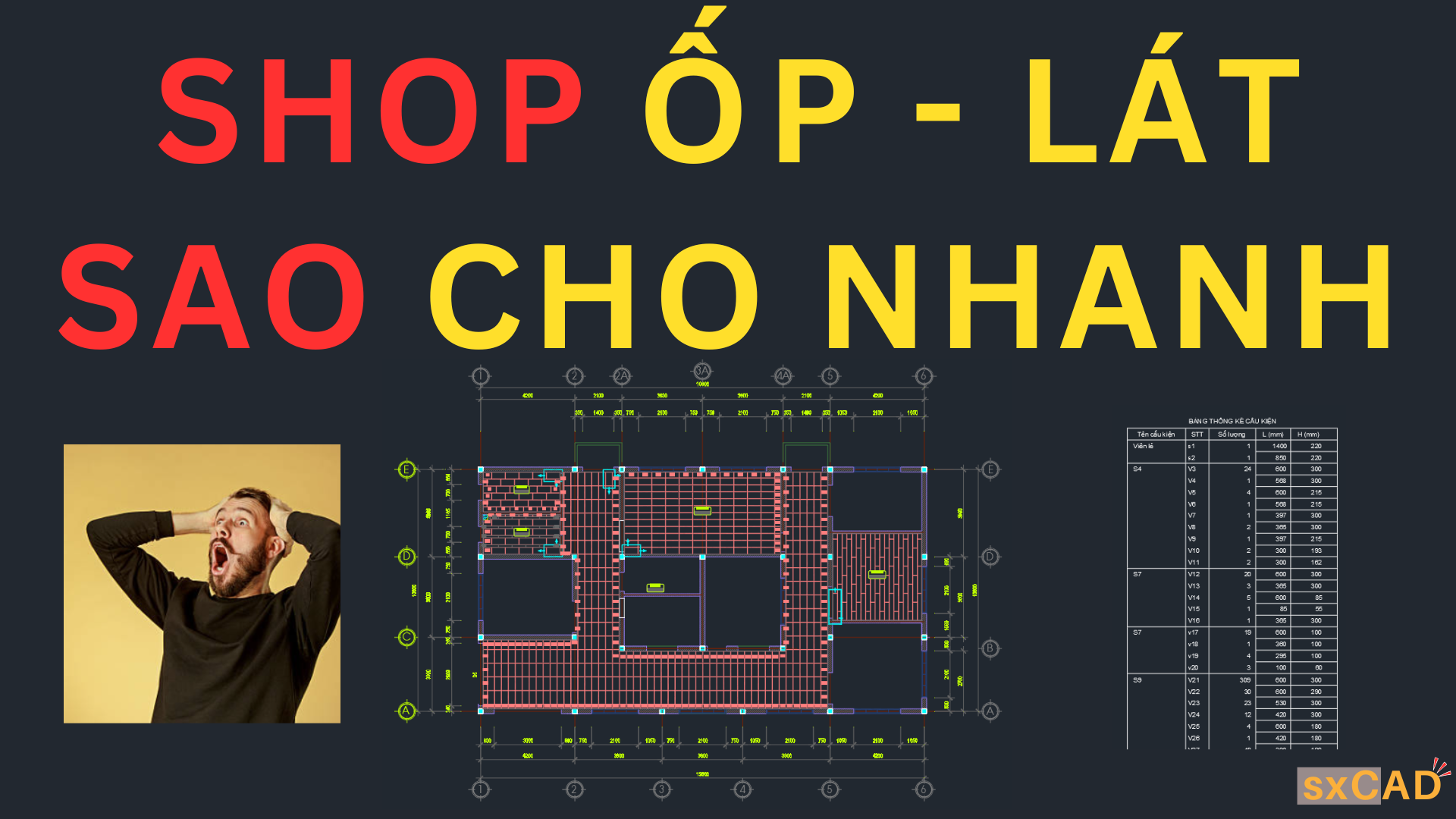 Hướng dẫn Shopdrawing lát Gạch và Sàn Gỗ Nhanh Chóng Với sxCAD!